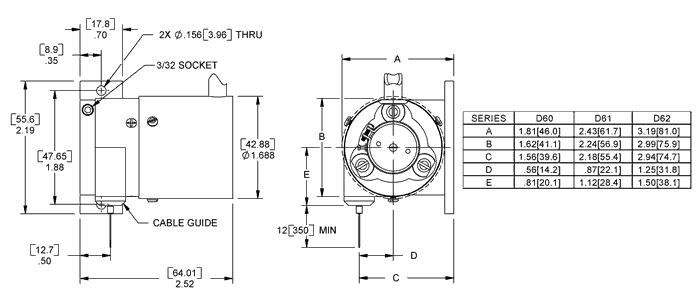 Series L dimensioned drawing