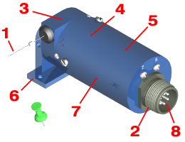 Series 6 position transducer with integrated signal conditioning (4 to 20 mA, 0 to 5 V, and more)