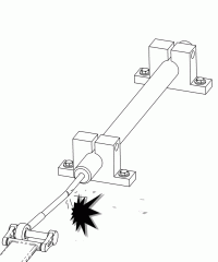 Figure A1 - LVDTs require exact alignment and extensive mounting hardware.
