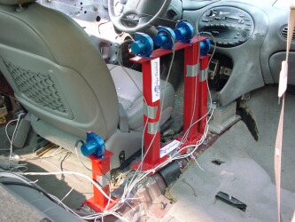 Figure C2 - Series 162 position transducers monitored the door and B-pillar displacements during the side impact test