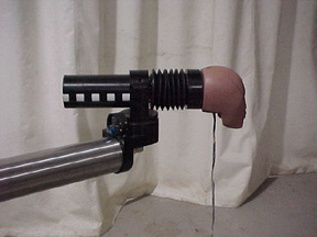 crash dummy head shown with position transducers