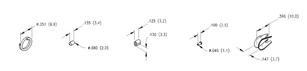 Sampling of displacement cable terminations to include loop, thimble, ball-end plug, swaged ball, and threaded plug
