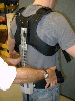 The AcuPath(tm) lumbar motion monitor in action.