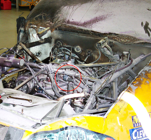 Location of the position transducer mounted on the vehicle