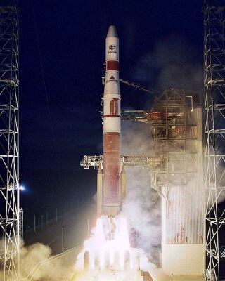 First Delta IV rocket launches on November 20, 2002 with actuation control inputs from SpaceAge Control displacement sensors.